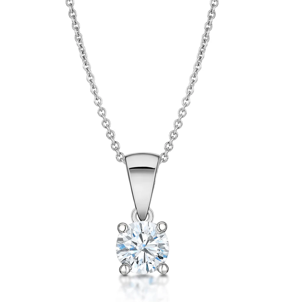 Chloe 0.50ct Diamond Solitaire Pendant Necklace G/SI Quality in 18K White Gold