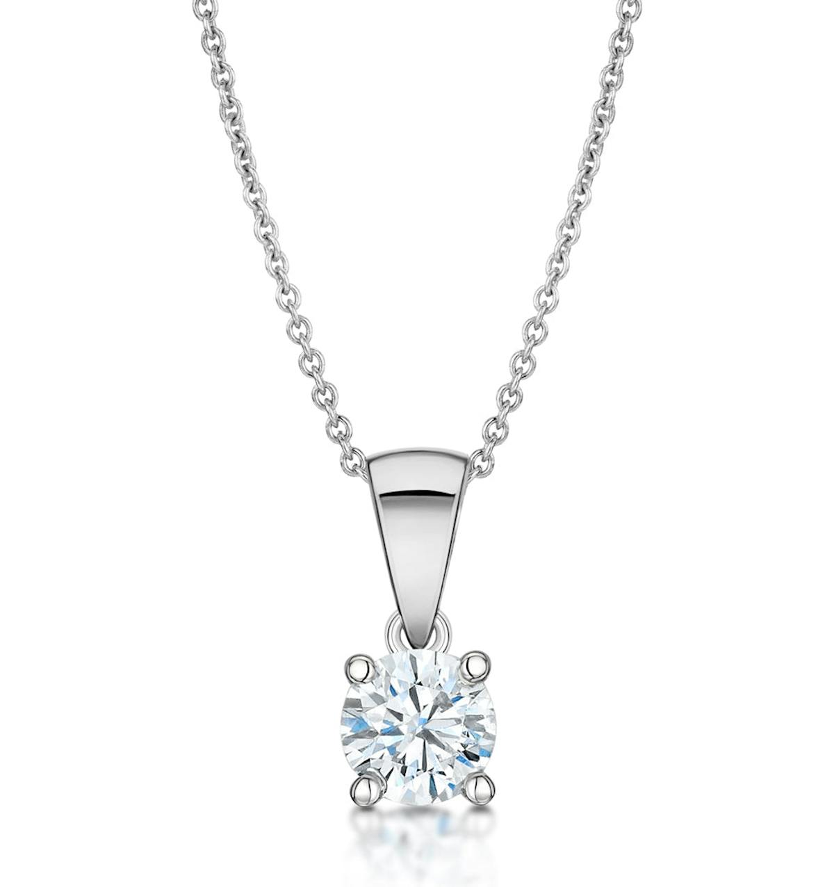 Chloe 0.50ct Lab Diamond Solitaire Necklace in 18K White Gold F/VS1