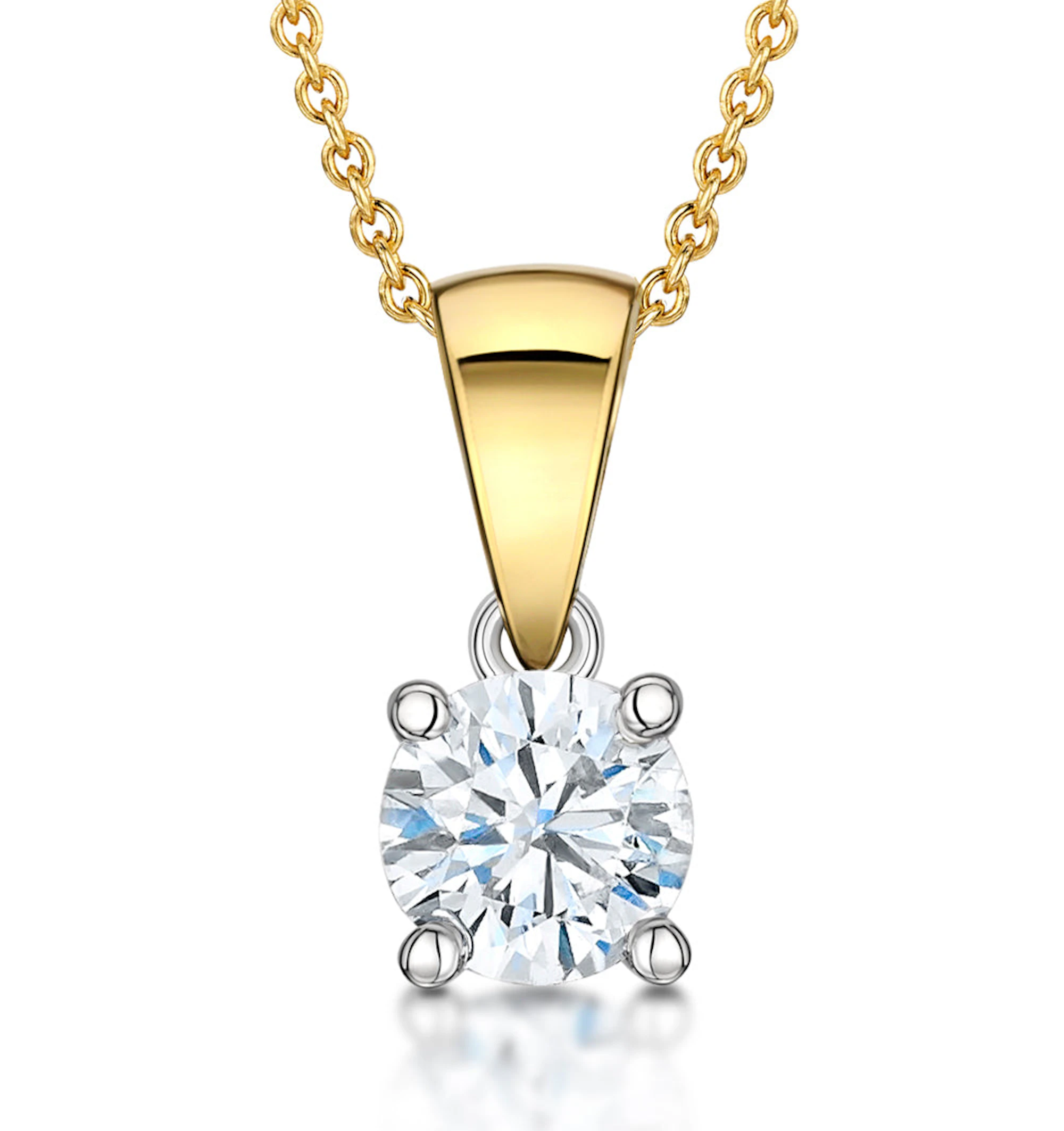 Chloe 0.50ct Diamond Solitaire Pendant Necklace G/SI Quality in 18K Yellow Gold