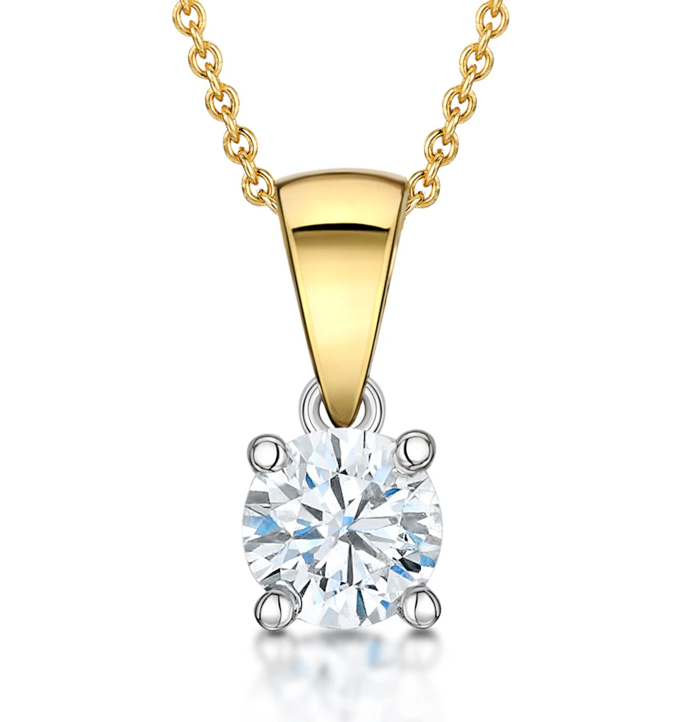 Chloe 0.50ct Lab Diamond Solitaire Necklace in 18K Yellow Gold F/VS1