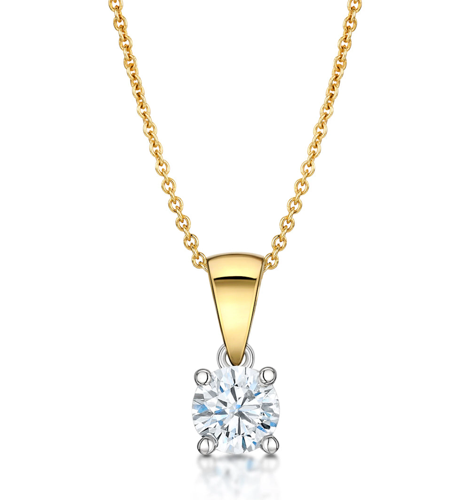 Chloe 0.50ct Diamond Solitaire Pendant Necklace G/SI Quality in 18K Yellow Gold