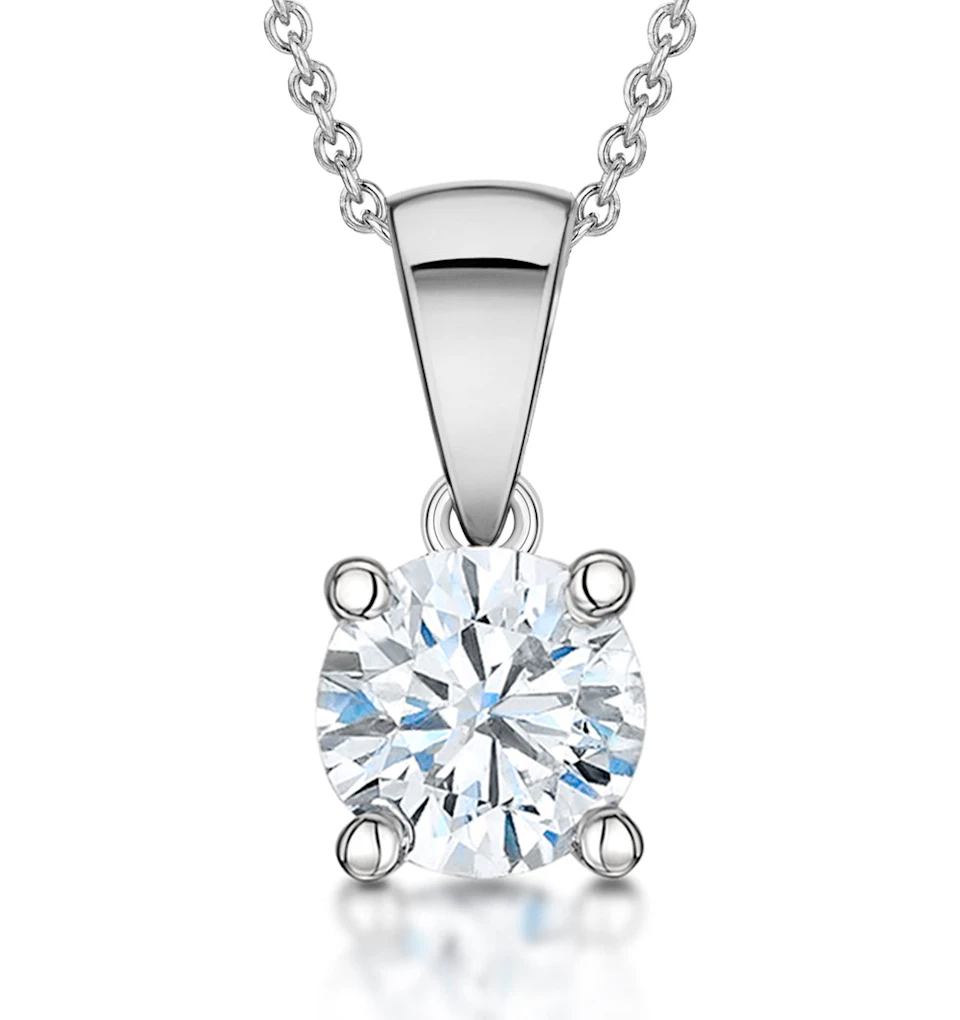 Diamond Solitaire Necklace 1.00ct Chloe Certified in Platinum G/SI2