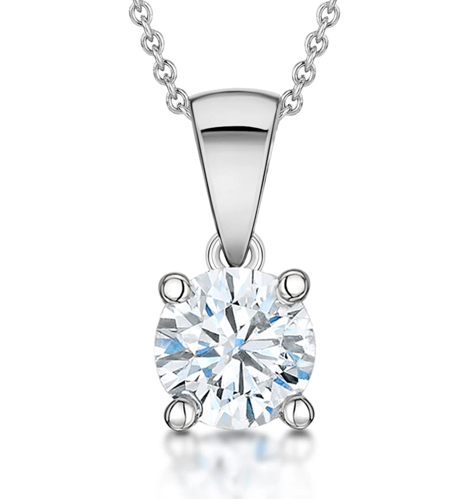 Chloe 1.50ct Lab Diamond Solitaire Pendant Necklace F/VS Quality in 18K White Gold