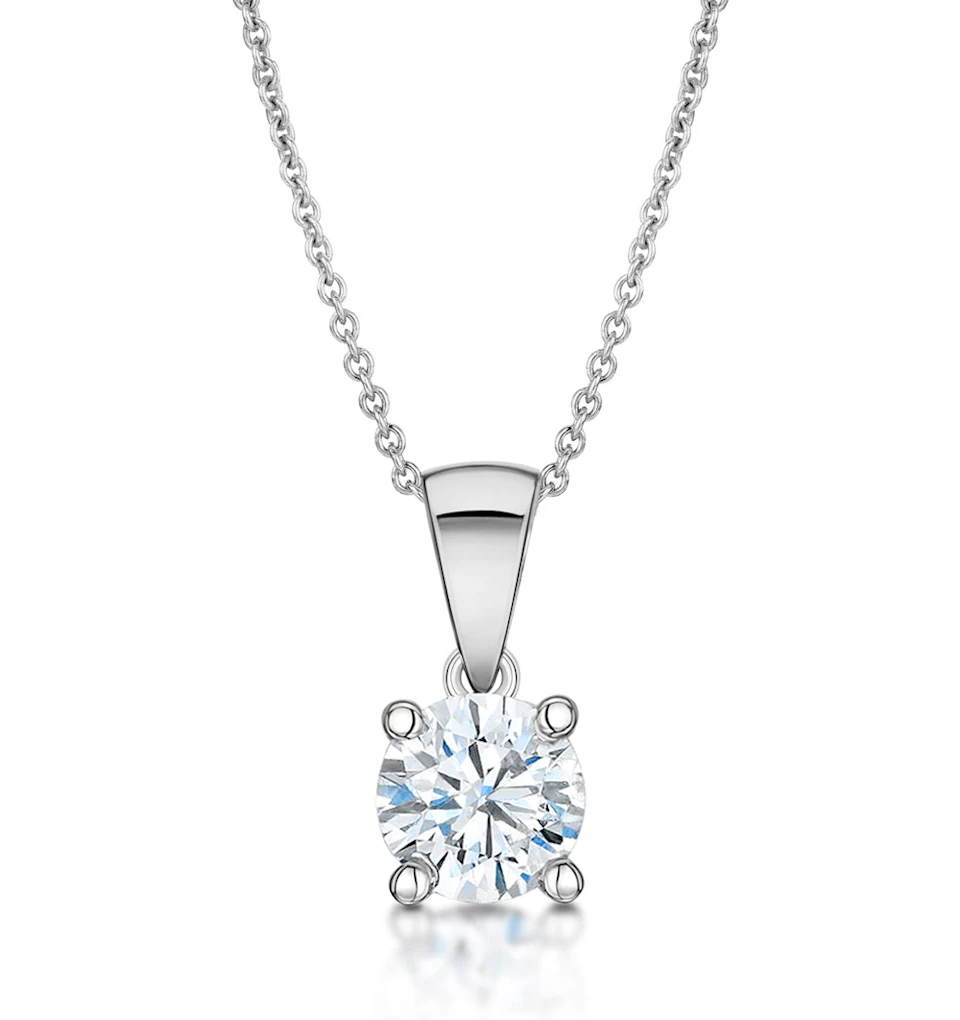 Chloe 1.50ct Lab Diamond Solitaire Pendant Necklace F/VS Quality in 18K White Gold