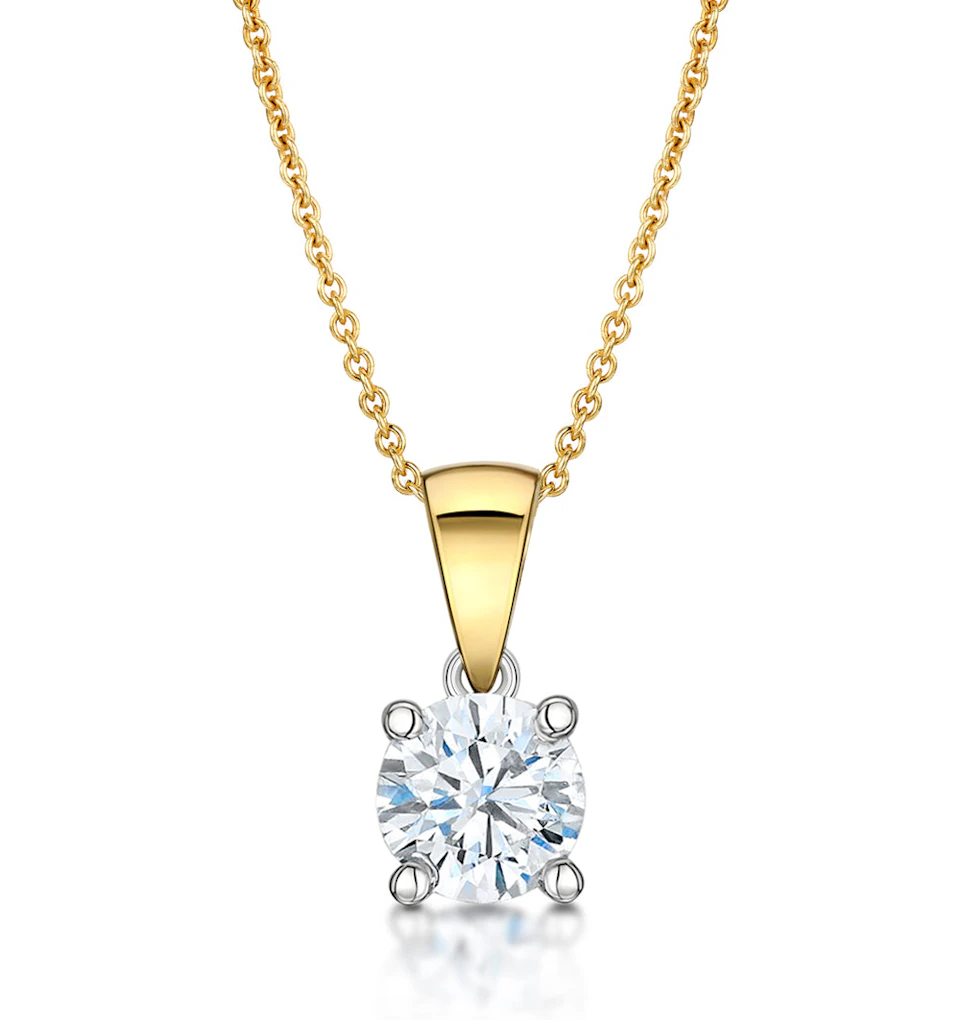 Chloe 1.50ct Lab Diamond Solitaire Pendant Necklace F/VS Quality in 18K Yellow Gold