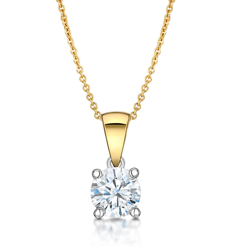 Chloe 2.00ct Lab Diamond Solitaire Pendant Necklace F/VS Quality in 18K Yellow Gold