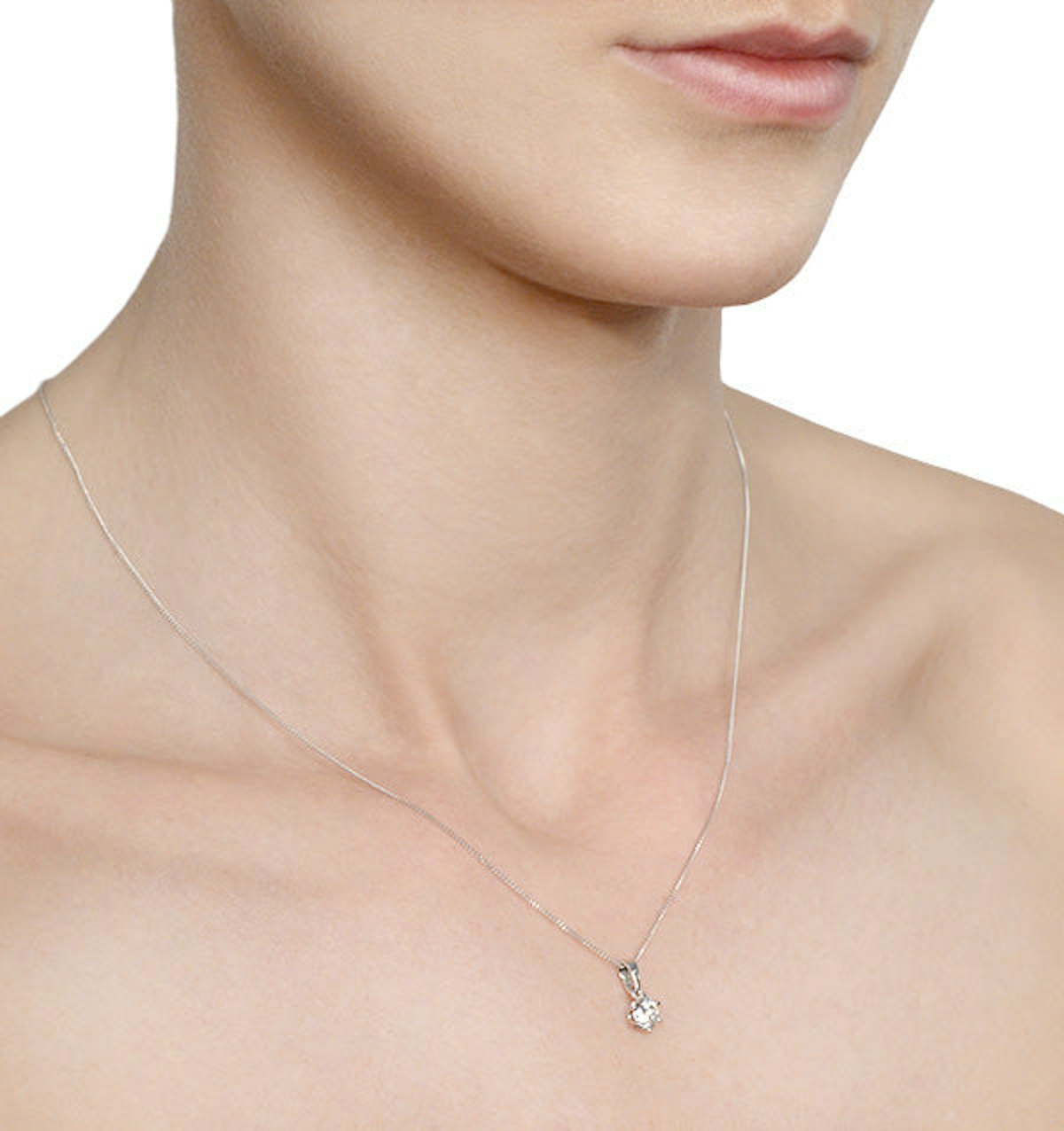 Chloe 0.50ct Lab Diamond Solitaire Necklace in 18K White Gold F/VS1