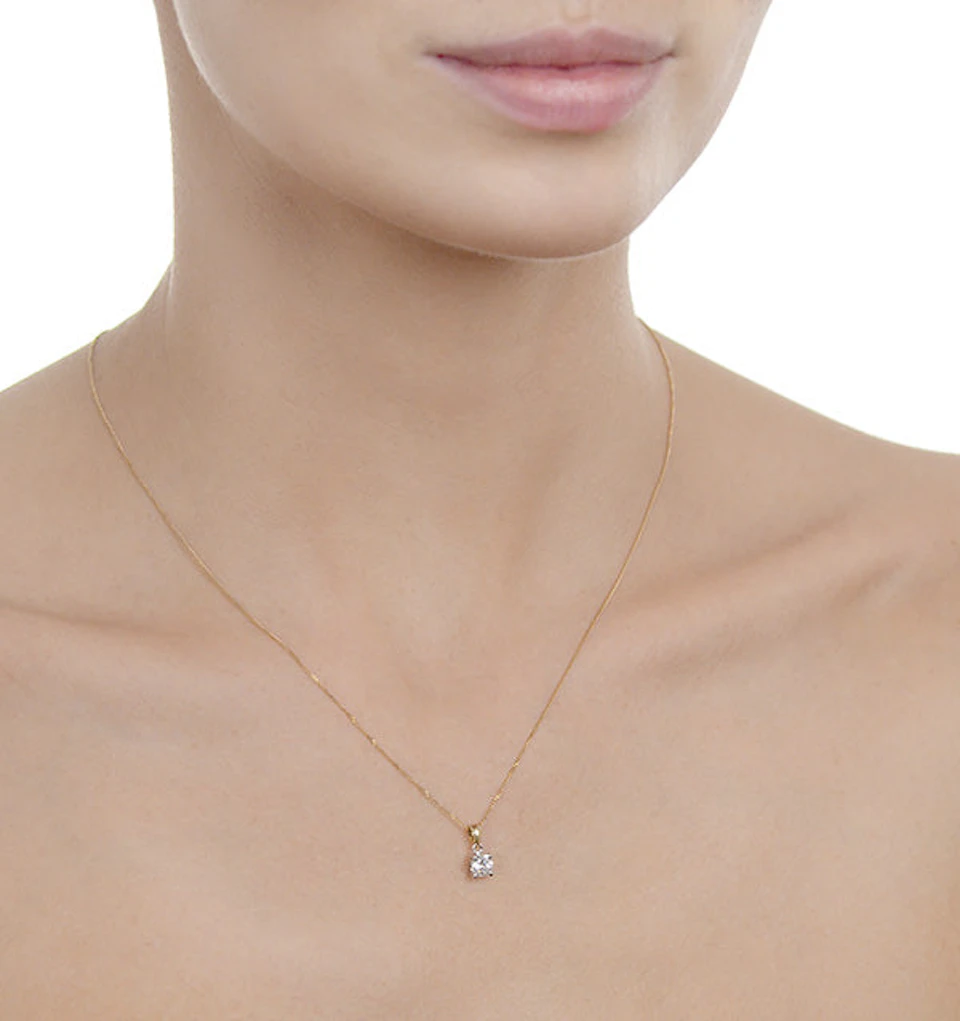 Chloe 0.50ct Diamond Solitaire Pendant Necklace Premium Quality in 18K Yellow Gold