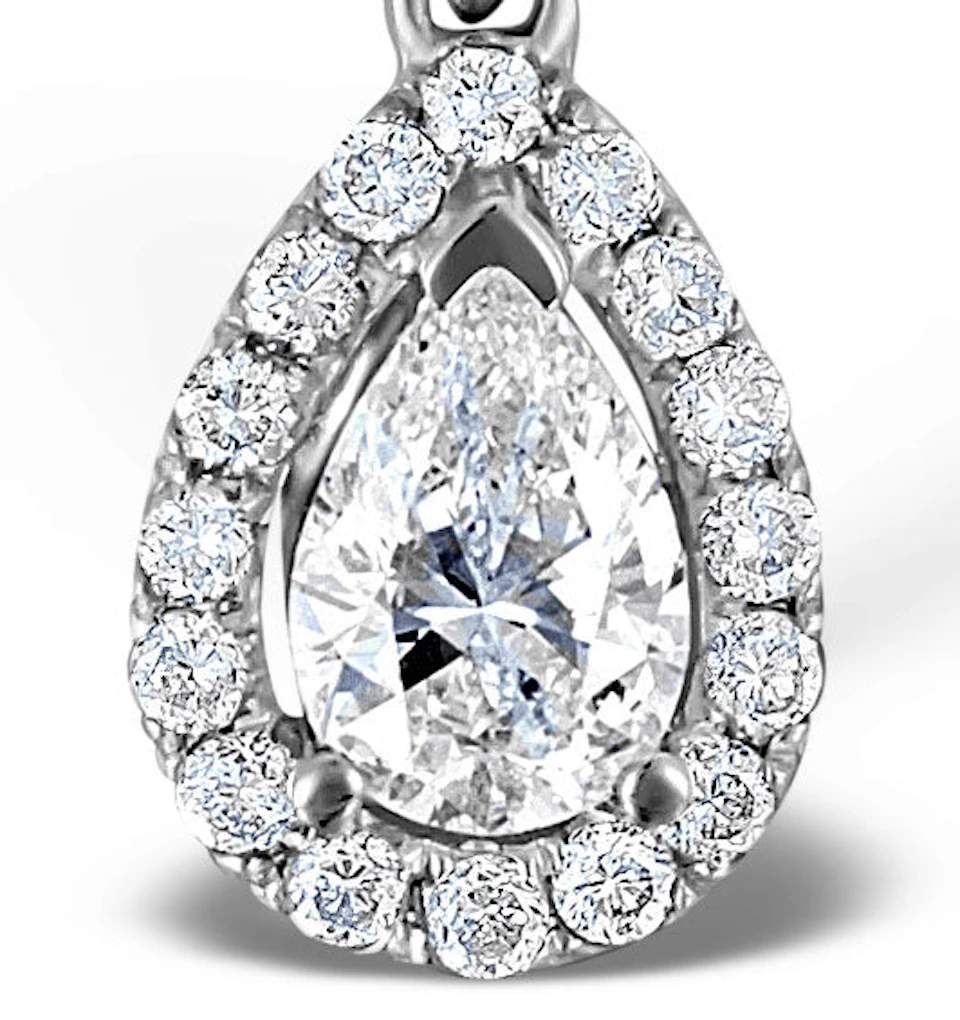 Ella 18K White Gold Diamond Pear Shape Pendant 0.70ct H/SI
