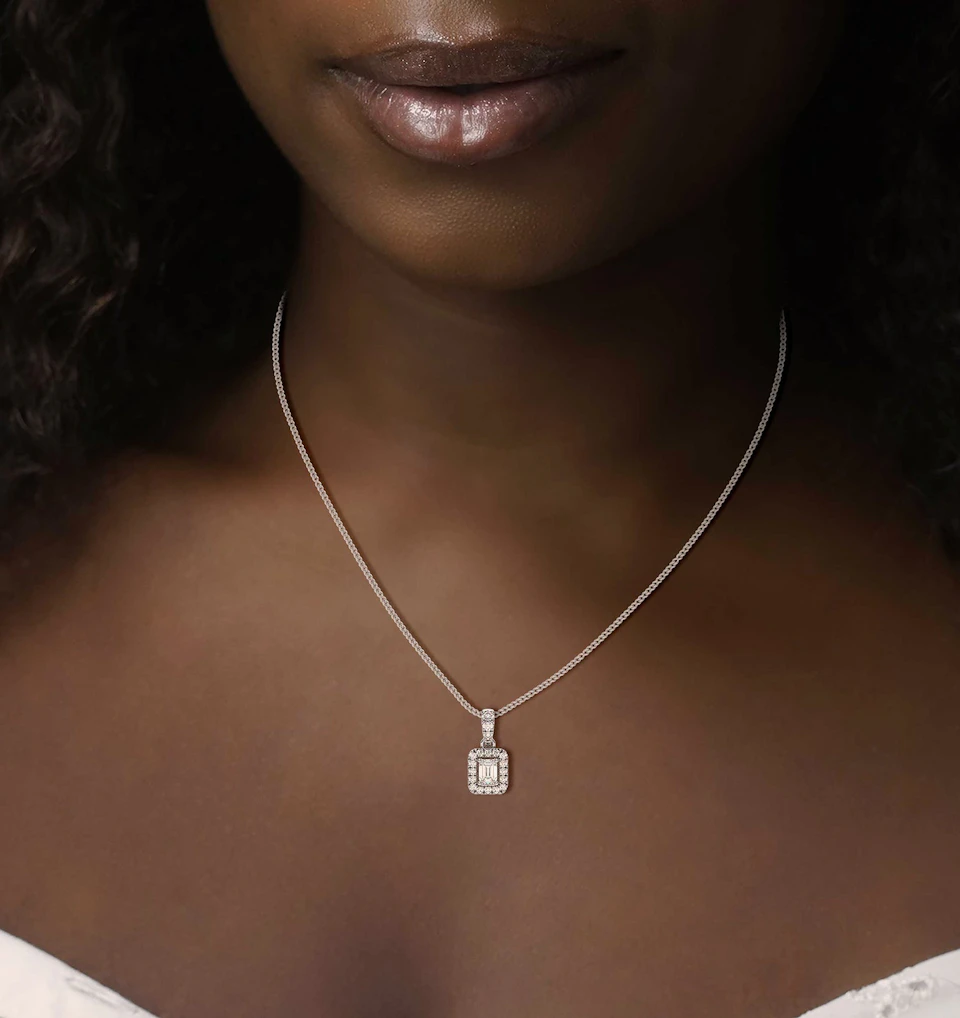 Annabelle Lab Diamond 0.70ct Pendant Necklace in 18K White Gold F/VS1