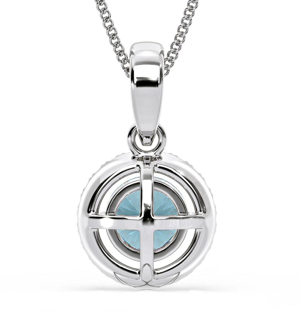 Ella Blue Lab Diamond 1.38ct Pendant Necklace in 18K White Gold - Elara Collection