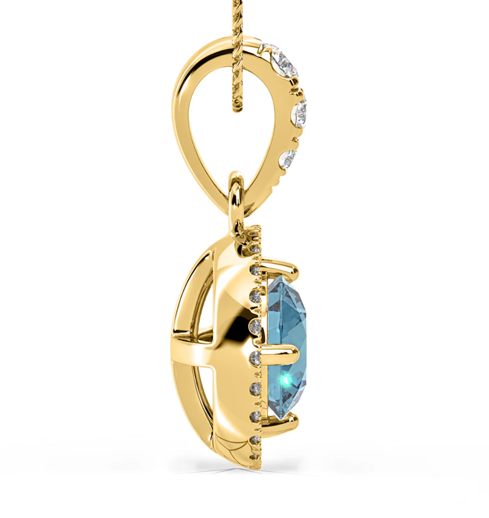 Ella Blue Lab Diamond 1.38ct Pendant Necklace in 18K Yellow Gold - Elara Collection