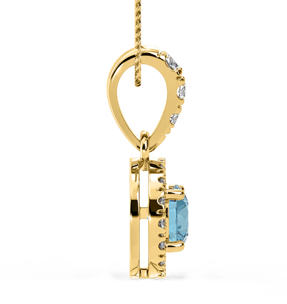 Ella Blue Lab Diamond 0.71ct Pendant Necklace in 18K Yellow Gold - Elara Collection