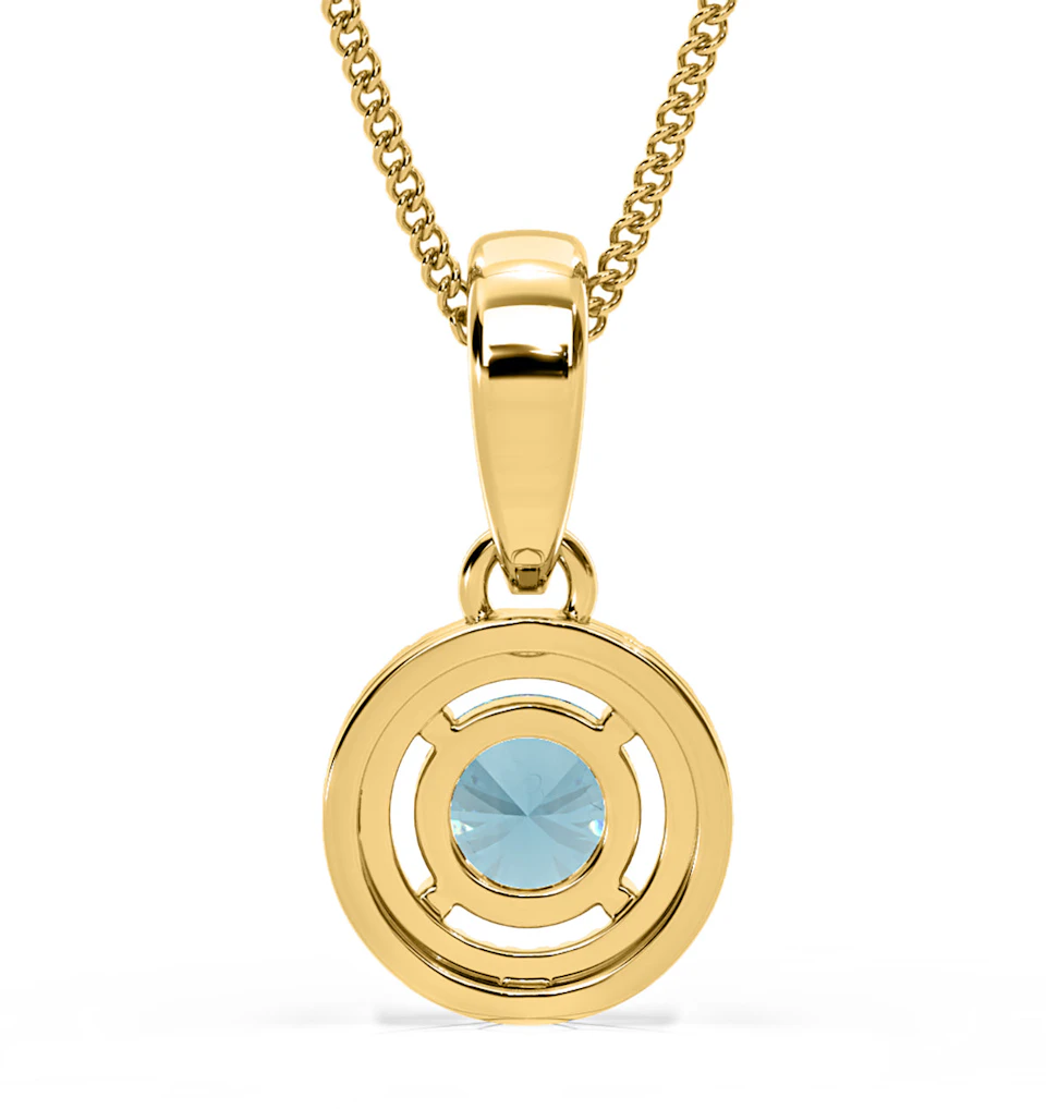 Ella Blue Lab Diamond 0.71ct Pendant Necklace in 18K Yellow Gold - Elara Collection