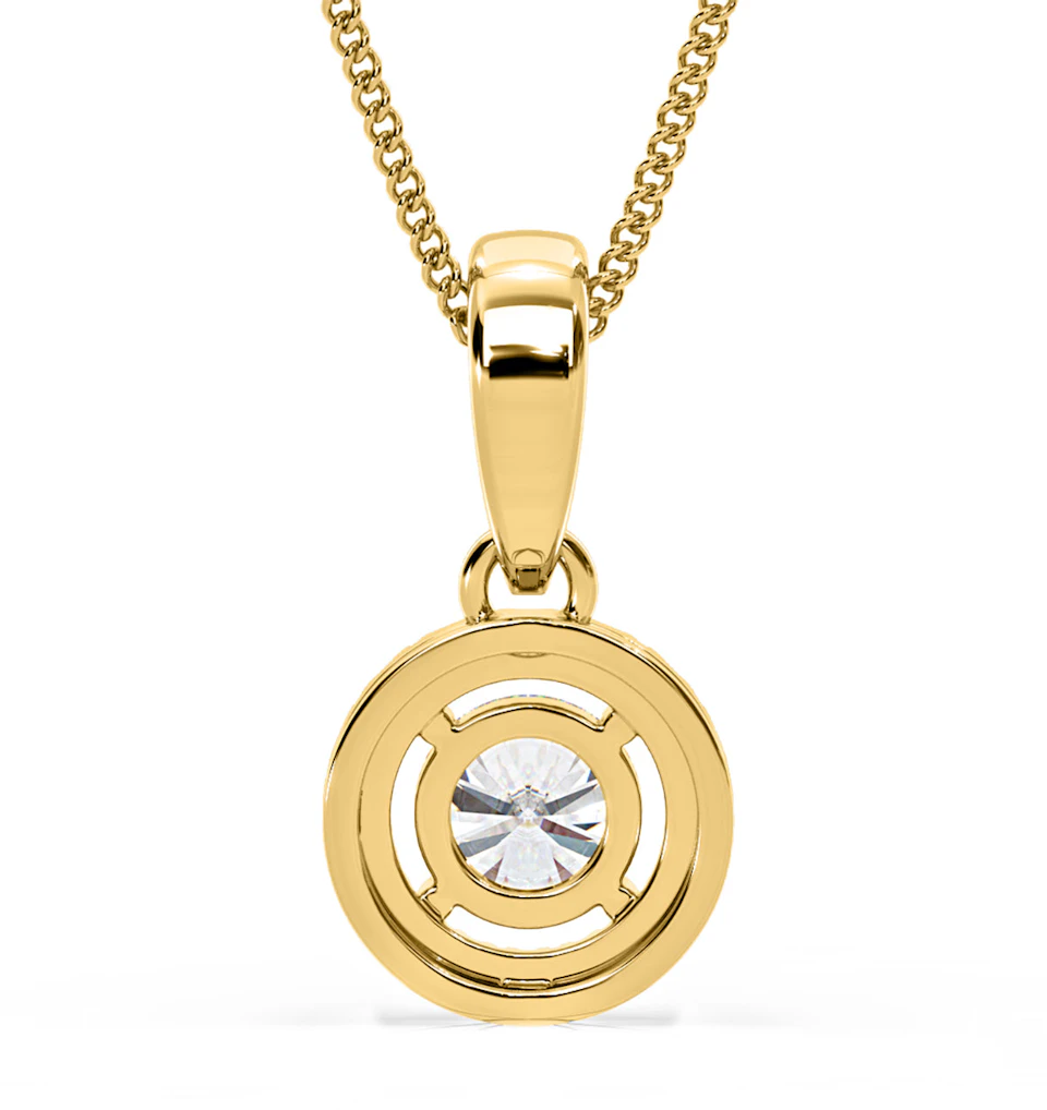 Ella Lab Diamond Halo 0.71ct Pendant Necklace in 18K Yellow Gold F/VS1