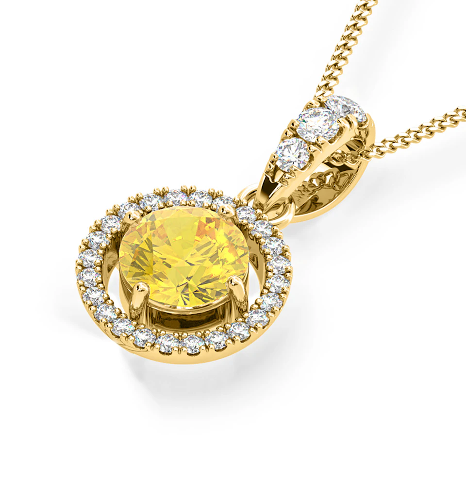 Ella Yellow Lab Diamond 1.38ct Pendant Necklace in 18K Yellow Gold - Elara Collection