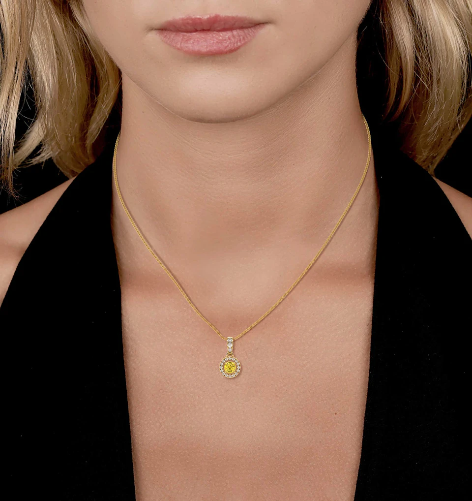 Ella Yellow Lab Diamond 0.71ct Pendant Necklace in 18K Yellow Gold - Elara Collection
