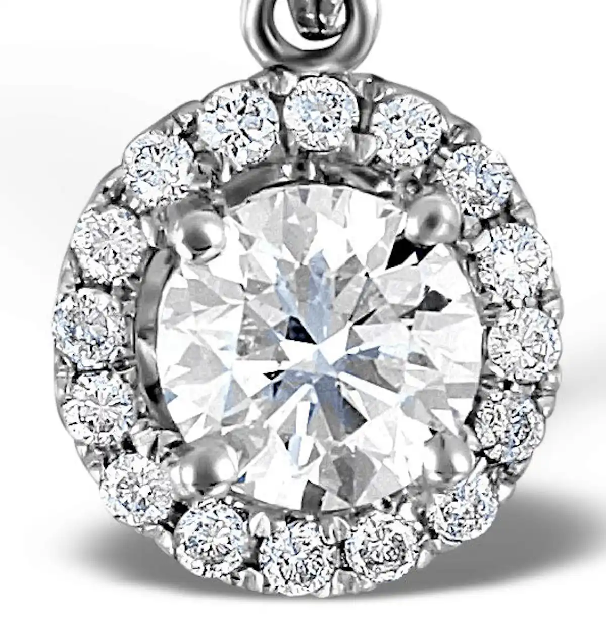 Ella Lab Diamond Halo Necklace in 18K White Gold 1.30ct F/VS1