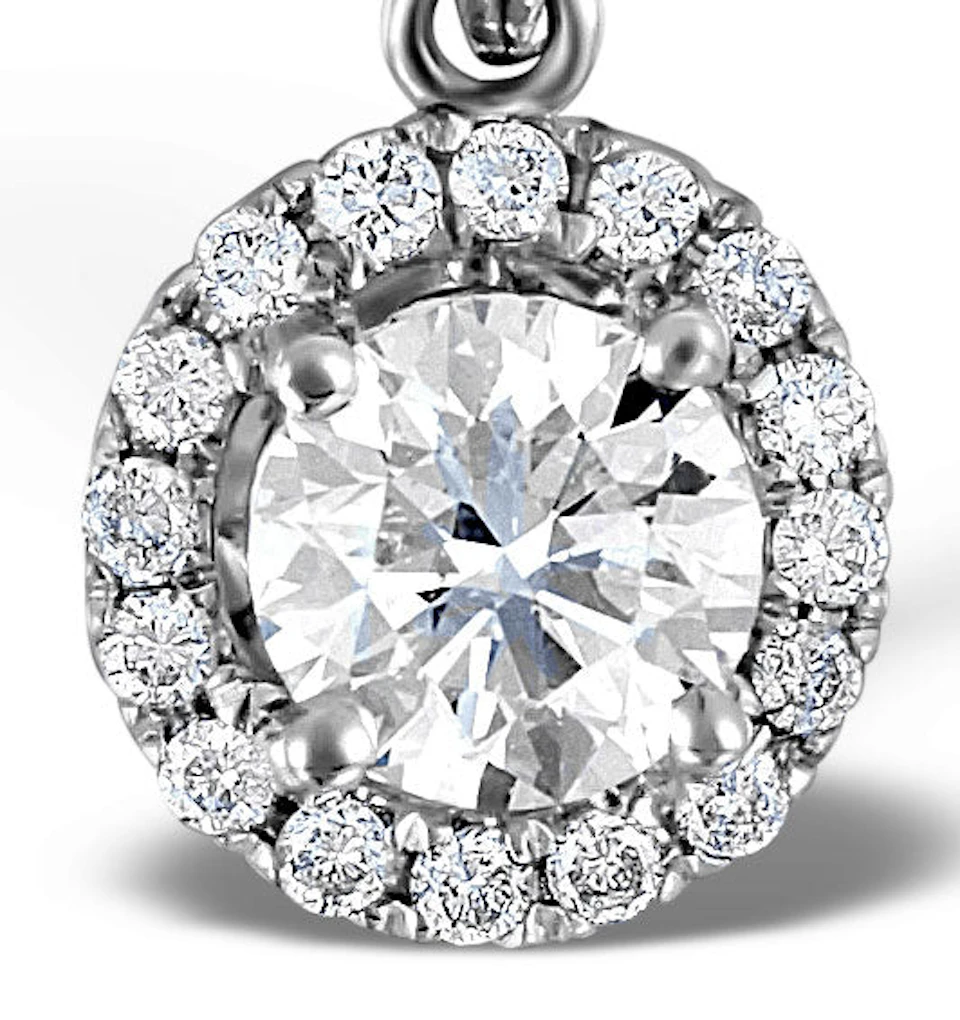 Ella Lab Diamond Halo Necklace in 18K White Gold 0.71ct G/VS1