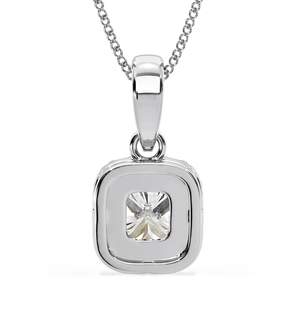 Beatrice Cushion Cut Lab Diamond Pendant Necklace 0.70ct in 18K White Gold F/VS1