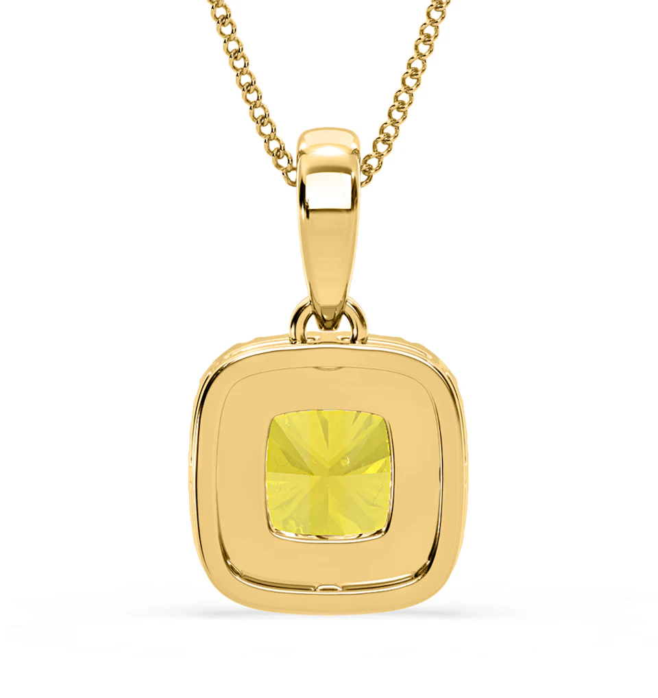 Beatrice Yellow Lab Diamond Cushion Cut Necklace 1.38ct in 18K Gold - Elara Collection