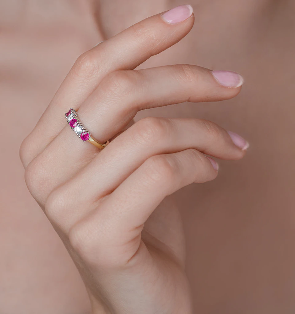 Ruby 0.75CT and Diamond Ring 0.40CT 18K Gold FT26