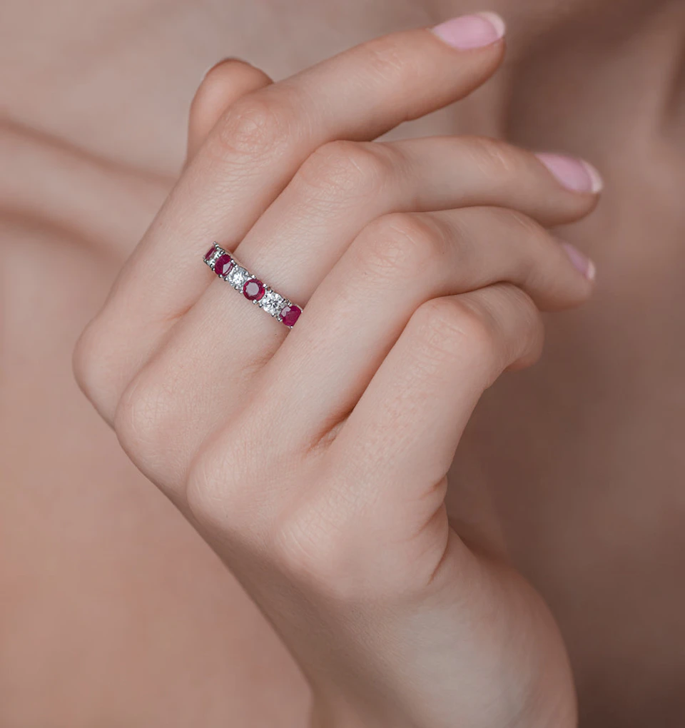 Ruby 1CT and Diamond Ring 0.50CT 18K Gold FT32