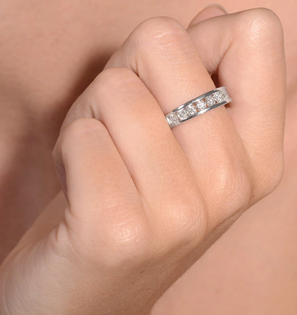 Rae Platinum Lab Diamond Half Band Eternity Ring 1.00CT G/VS