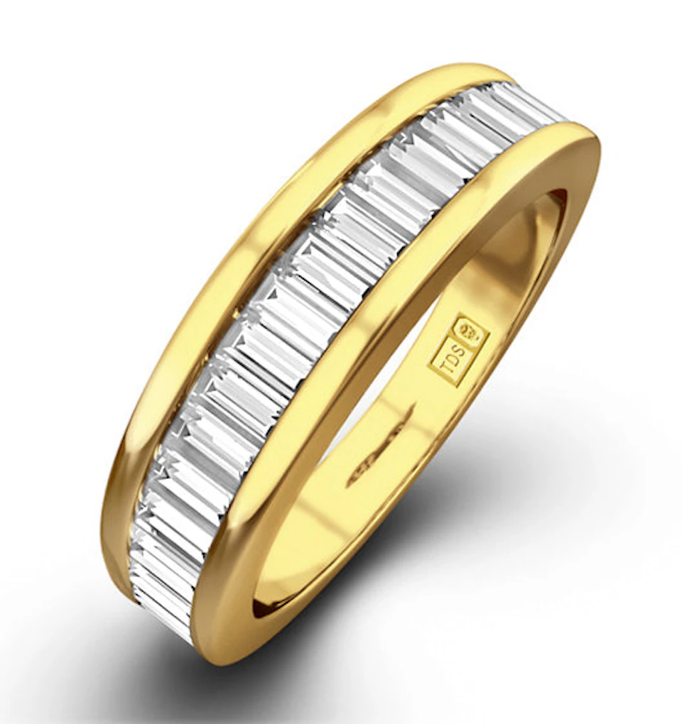 18K Gold Baguette Diamond Eternity Ring 1.00CT H/SI - SIZE L