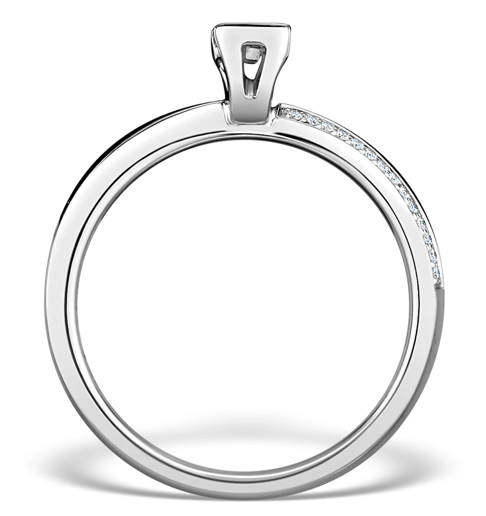 0.30ct Ideal Prince Cut Diamond and 18K White Gold H/SI Ring - SIZE M