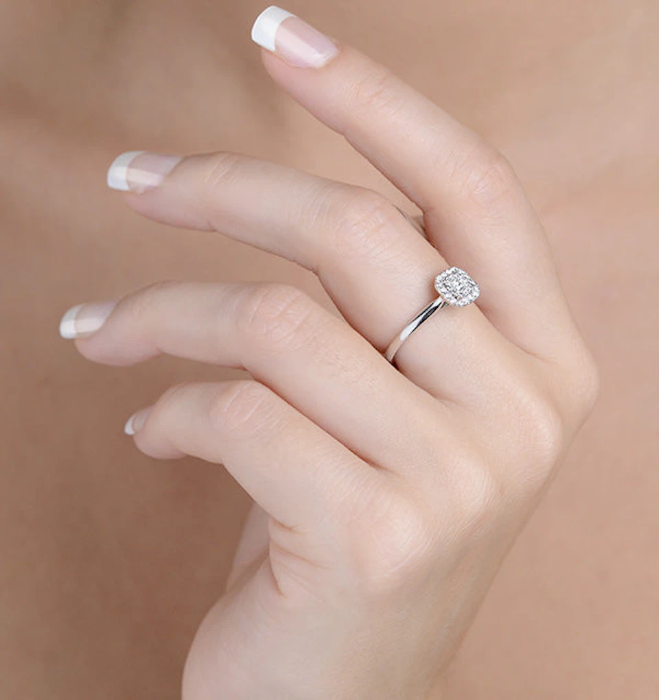 0.25ct Lab Diamond Engagement Ring 9K White Gold Galileo