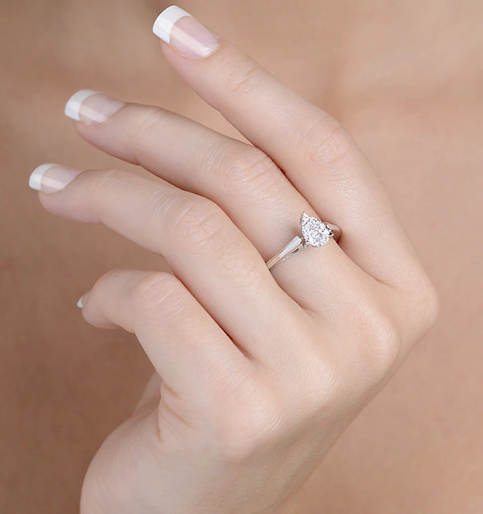 0.25ct Diamond and 18K White Gold Galileo Ring FT68