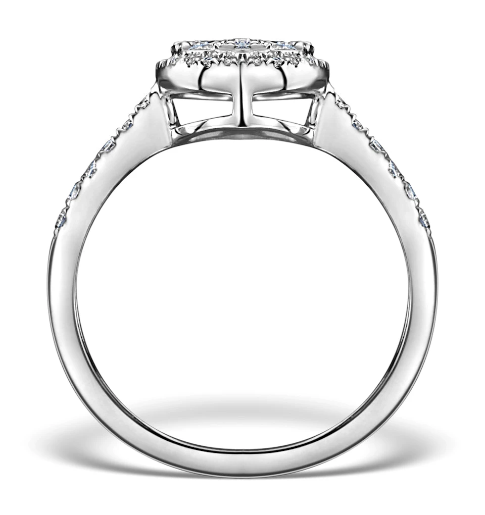 Halo Engagement Ring Galileo 0.80ct of Diamonds in 18K Gold - FT61