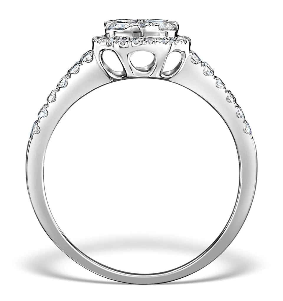 Halo Engagement Ring Galileo 0.90ct of Diamonds in 18K Gold - FT73