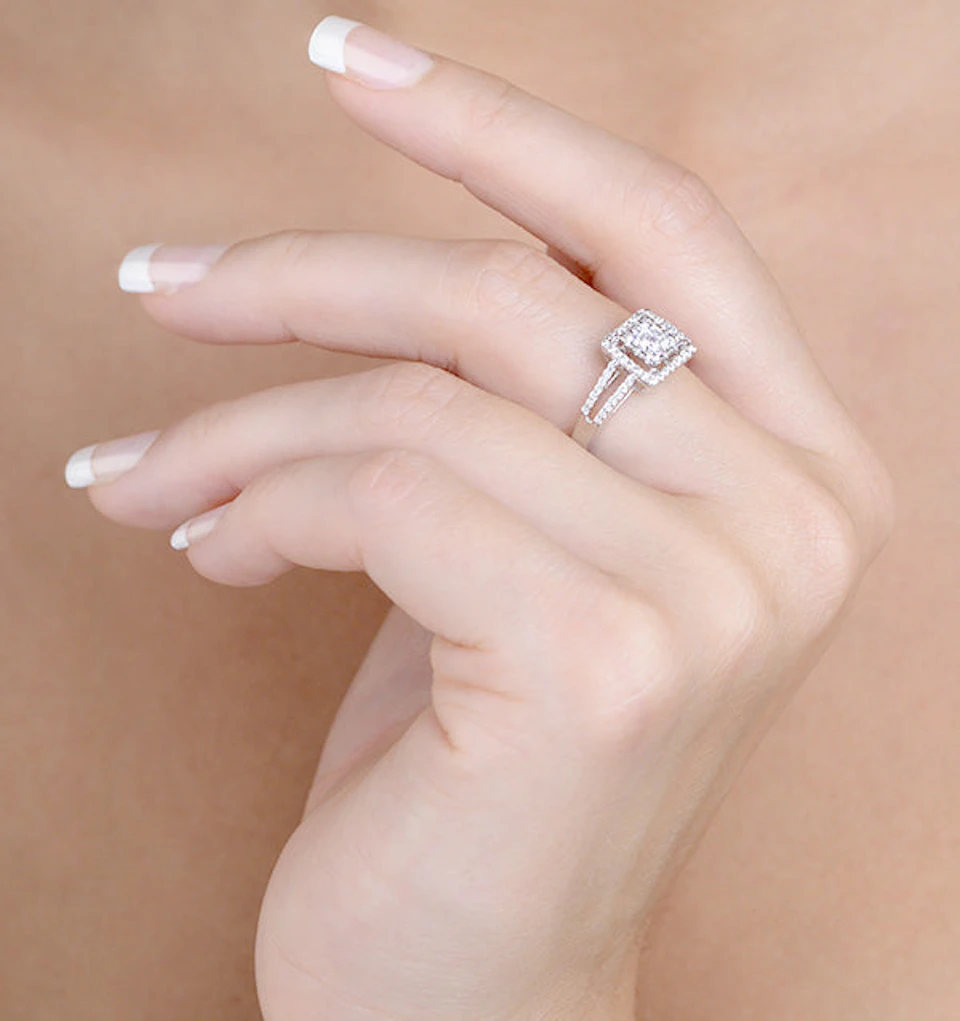 Halo Engagement Ring Galileo 0.50ct of Lab Diamonds in 9K Gold