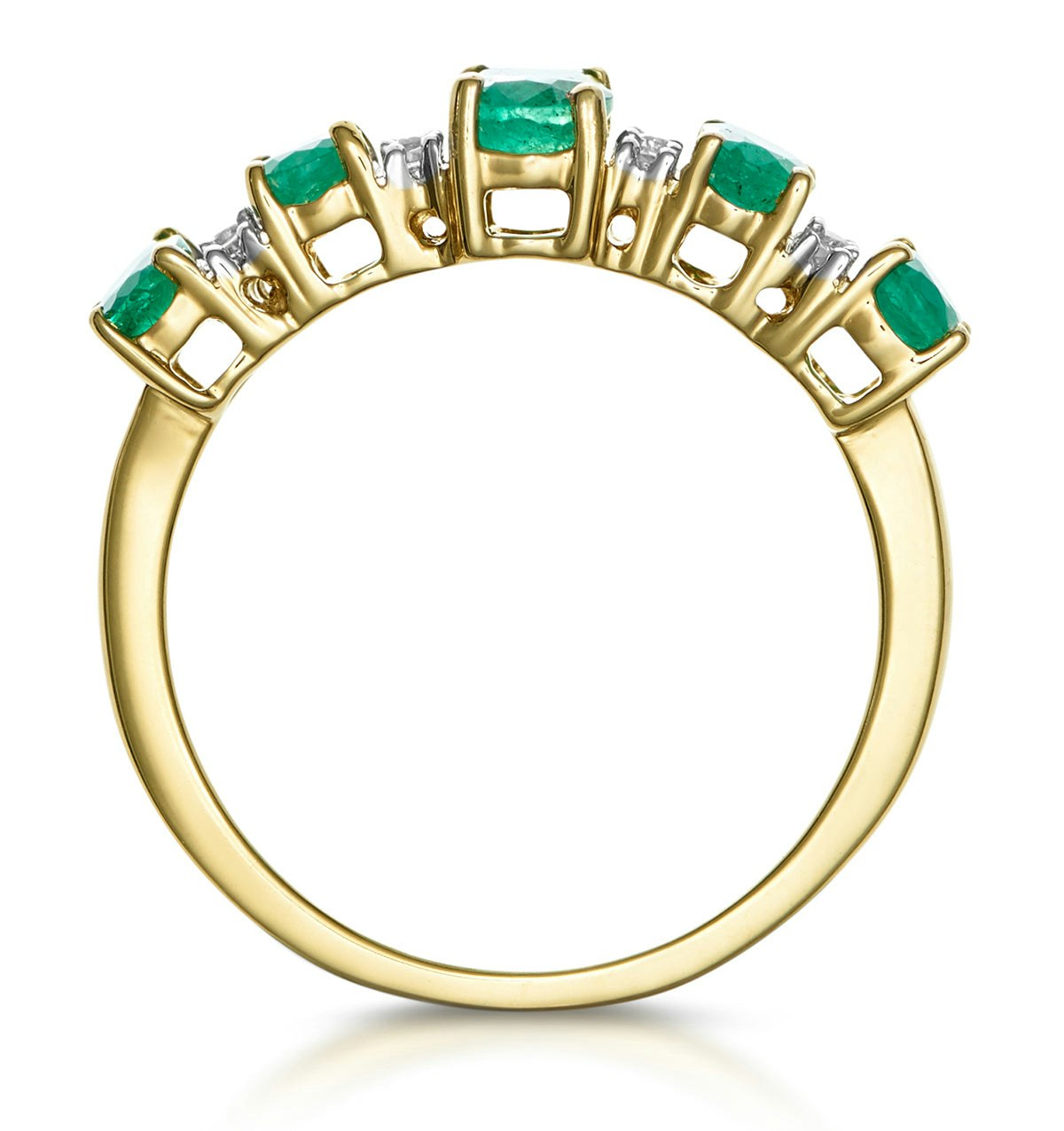 1.30ct Emerald and Diamond Eternity Ring 18K Gold - Asteria Collection
