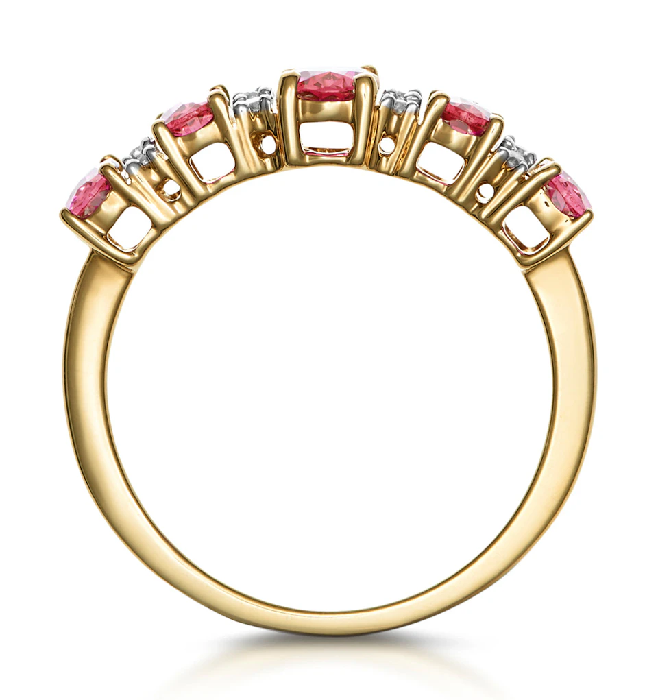 1.85ct Ruby and Diamond Eternity Ring in 18K Gold - Asteria Collection