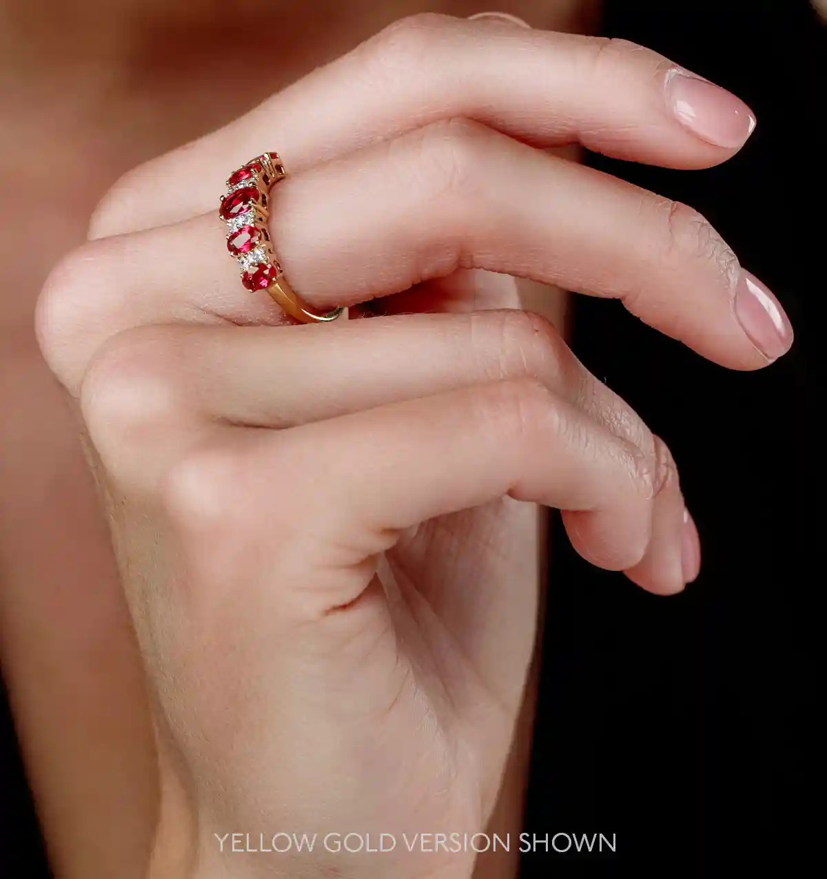 1.85ct Ruby and Diamond Eternity Ring 18KW Gold - Asteria Collection