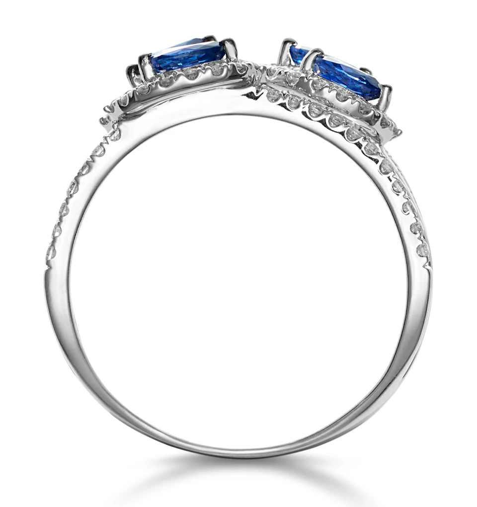 Sapphire and Diamond Statement Ring in 18KW Gold - Asteria Collection