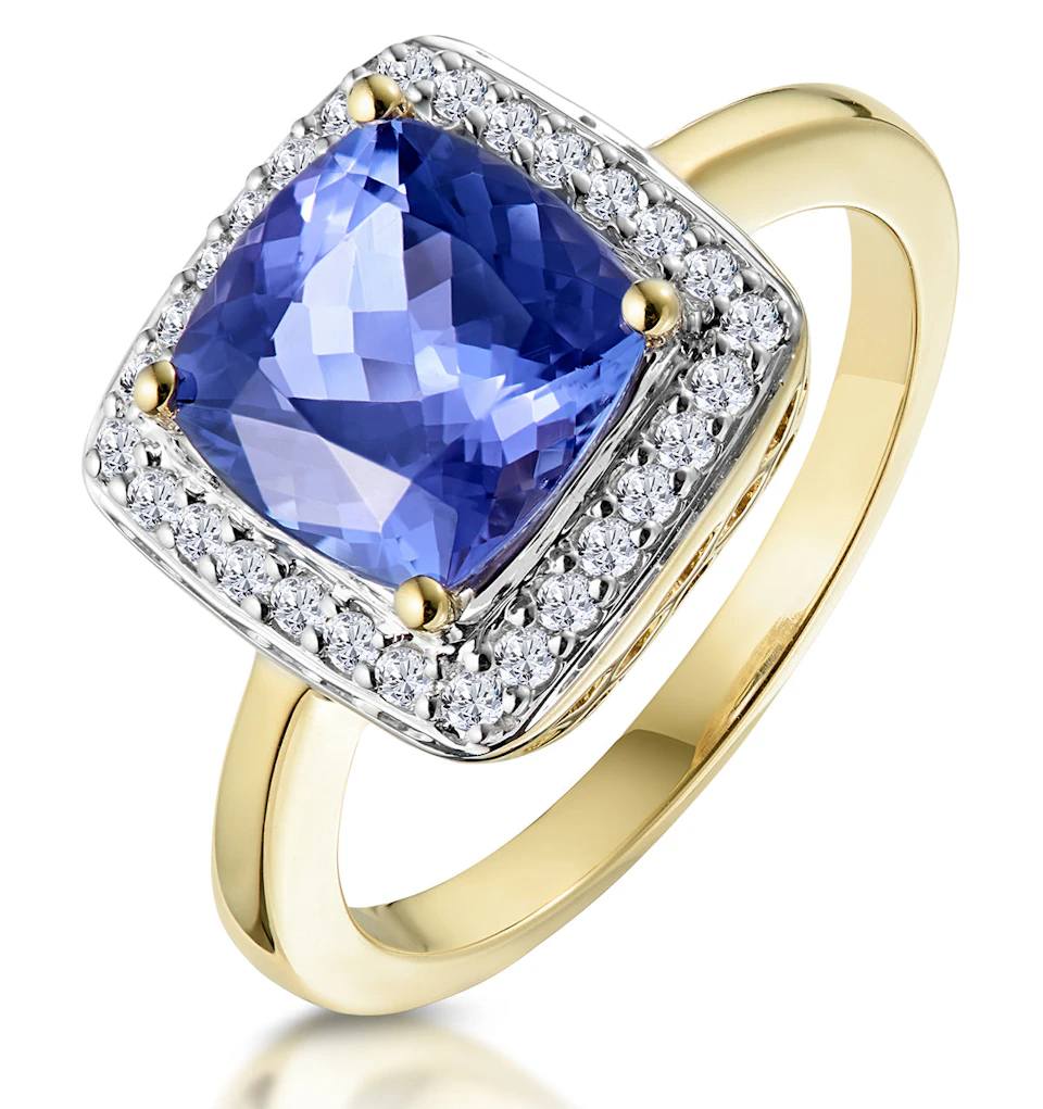 2ct Tanzanite and Diamond Statement Ring 18K Gold - Asteria Collection