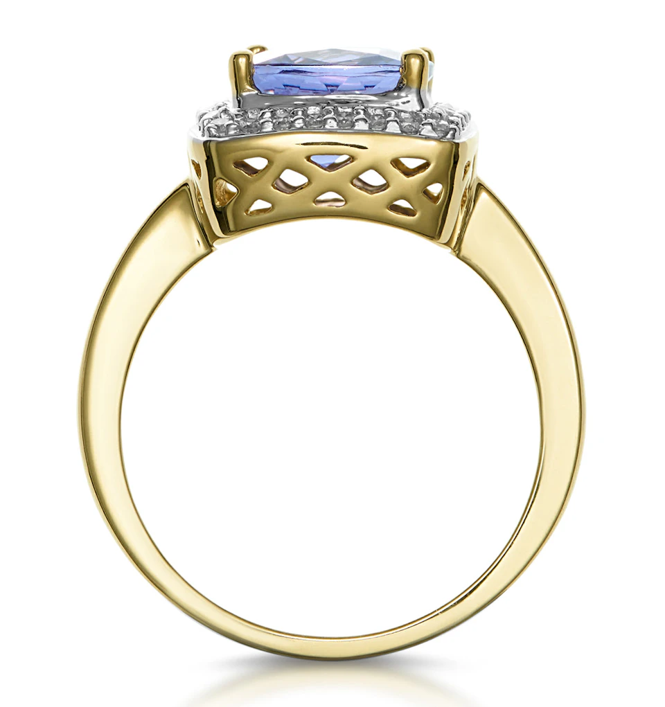 2ct Tanzanite and Diamond Statement Ring 18K Gold - Asteria Collection