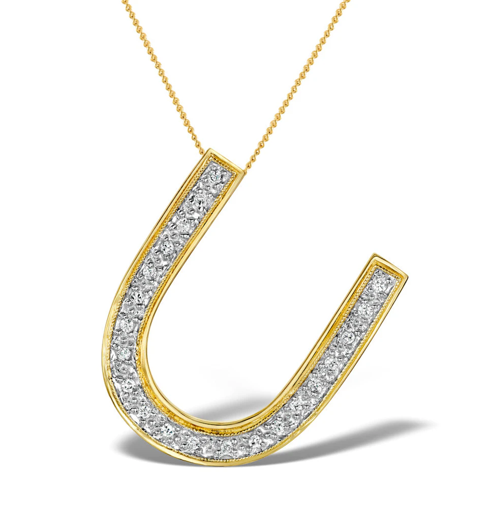 Diamond 0.15ct 9K Gold Initial Pendant - RTC-G3816