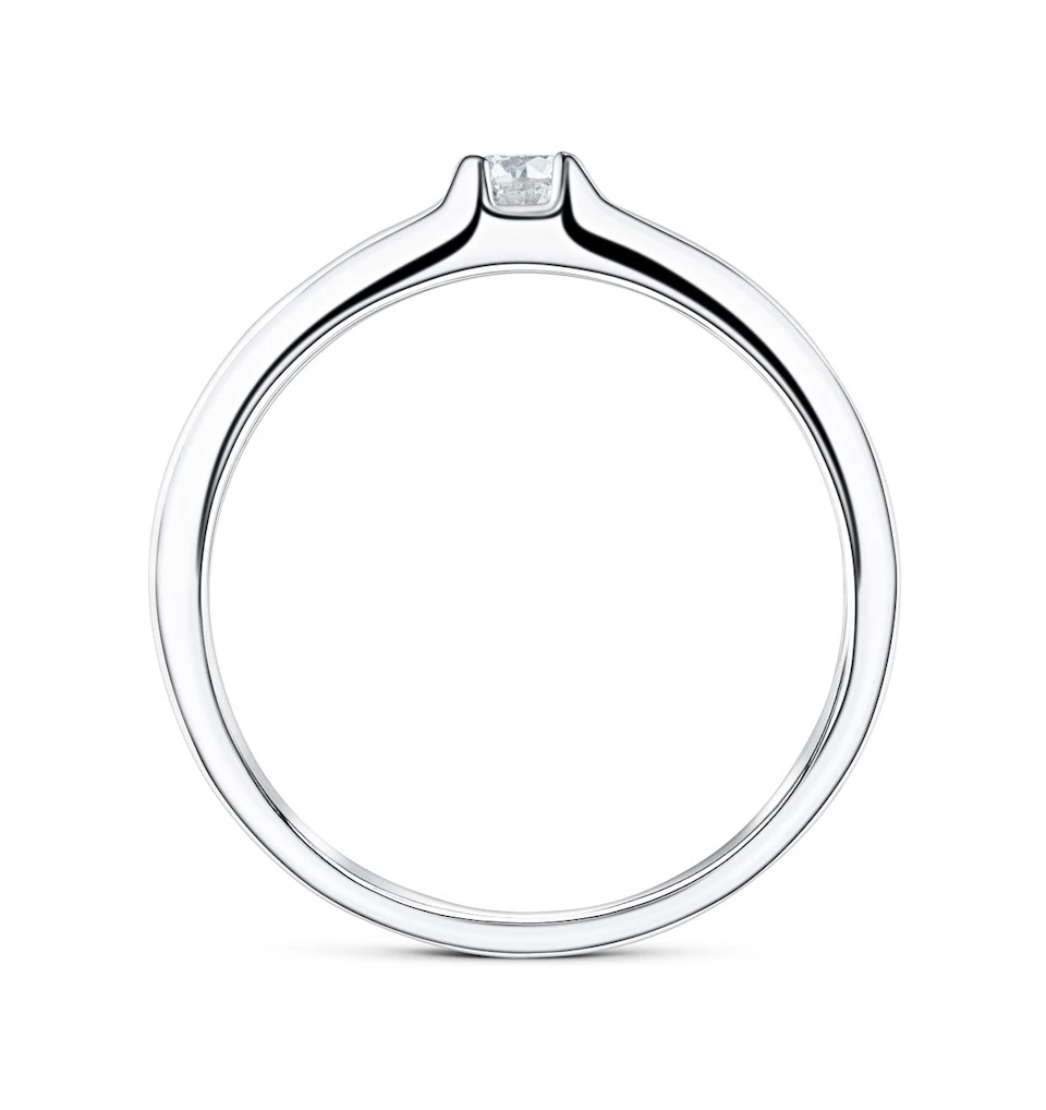 Solitaire Ring 0.11CT Diamond 9K White Gold SIZE J 1/2