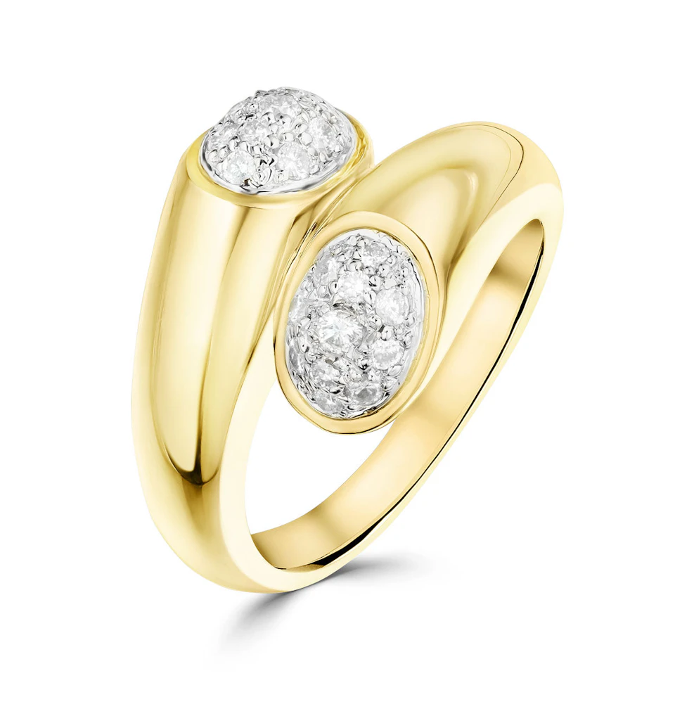 9K Gold Diamond Twist Ring (0.30ct) - SIZE N