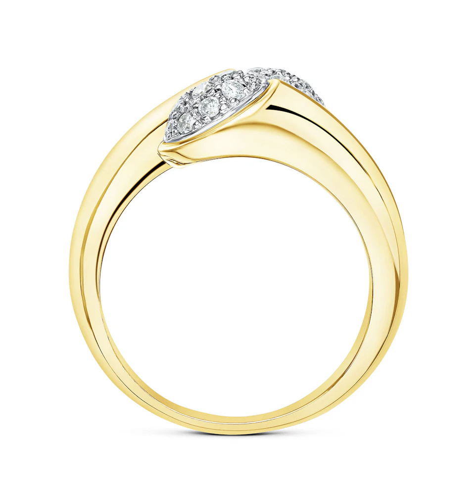 9K Gold Diamond Twist Ring (0.30ct) - SIZE N