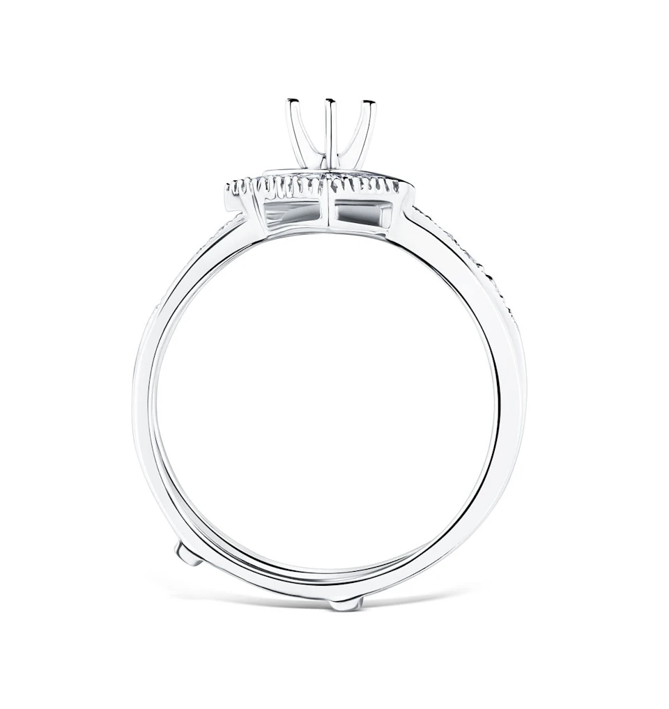Diamond 0.65ct And 9K White Gold Solitaire Ring with Shoulders