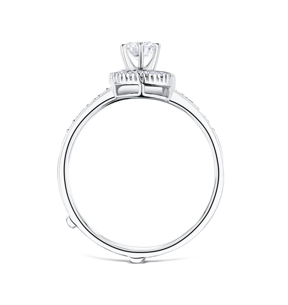 Diamond 0.65ct And 9K White Gold Solitaire Ring with Shoulders