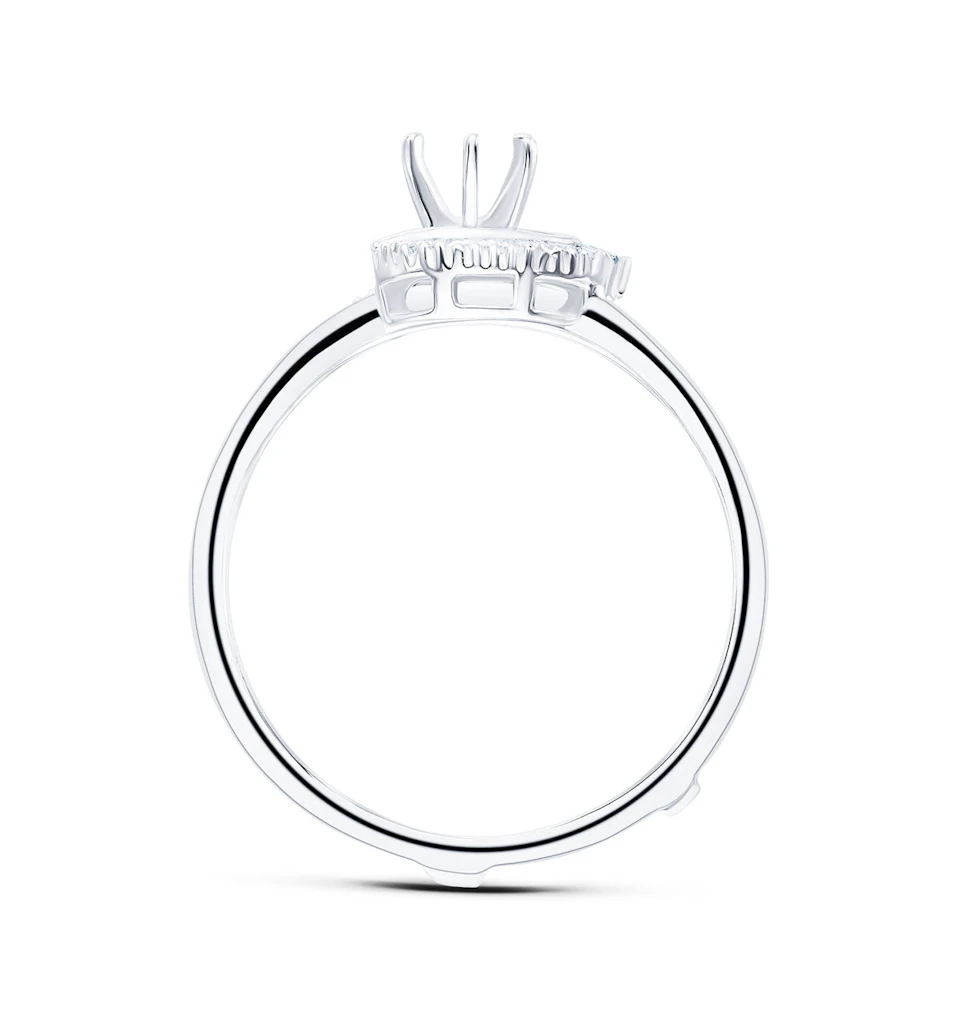 Diamond 0.65ct And 9K White Gold Solitaire Ring with Shoulders - SIZE N