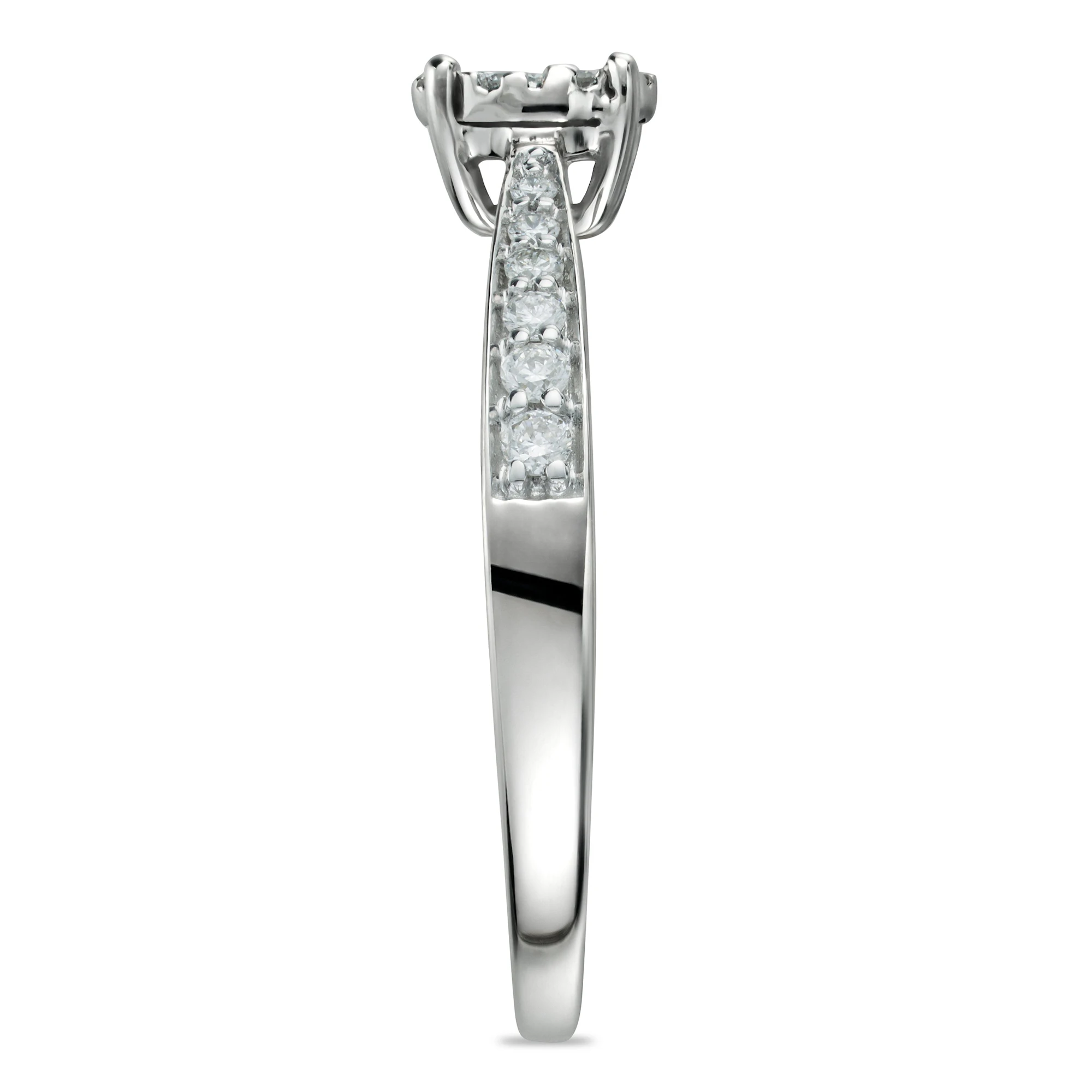 Masami Diamond Engagement Ring 0.20ct Pave Set in 9K White Gold