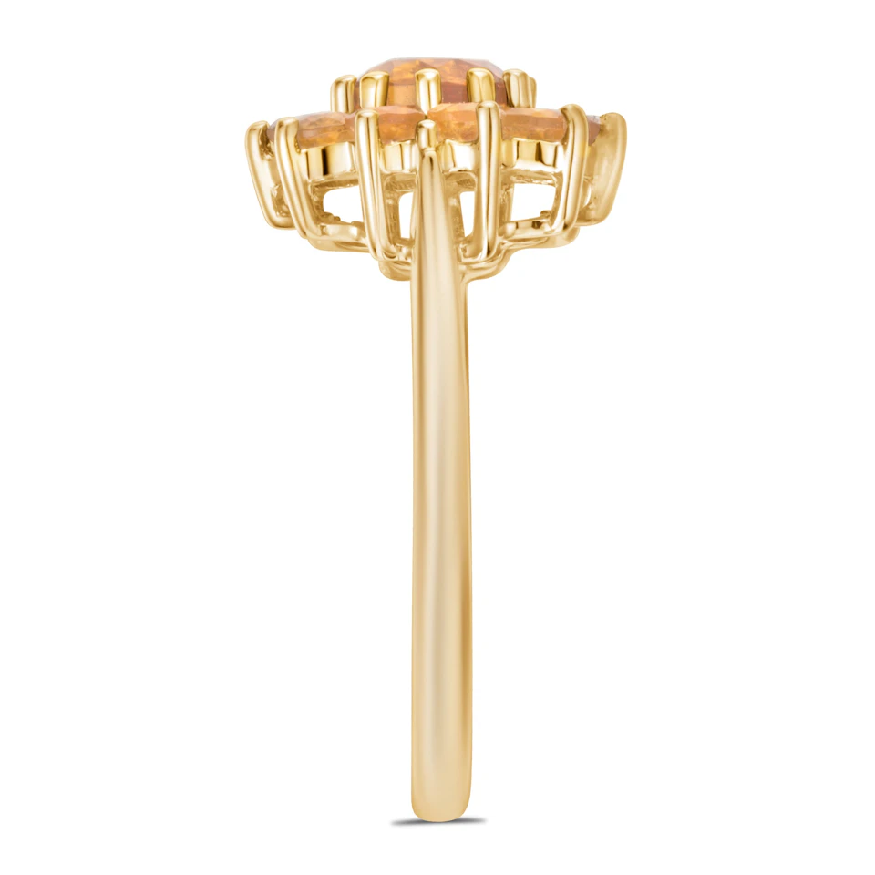 0.96ct Citrine Cluster Ring in 9K Yellow Gold